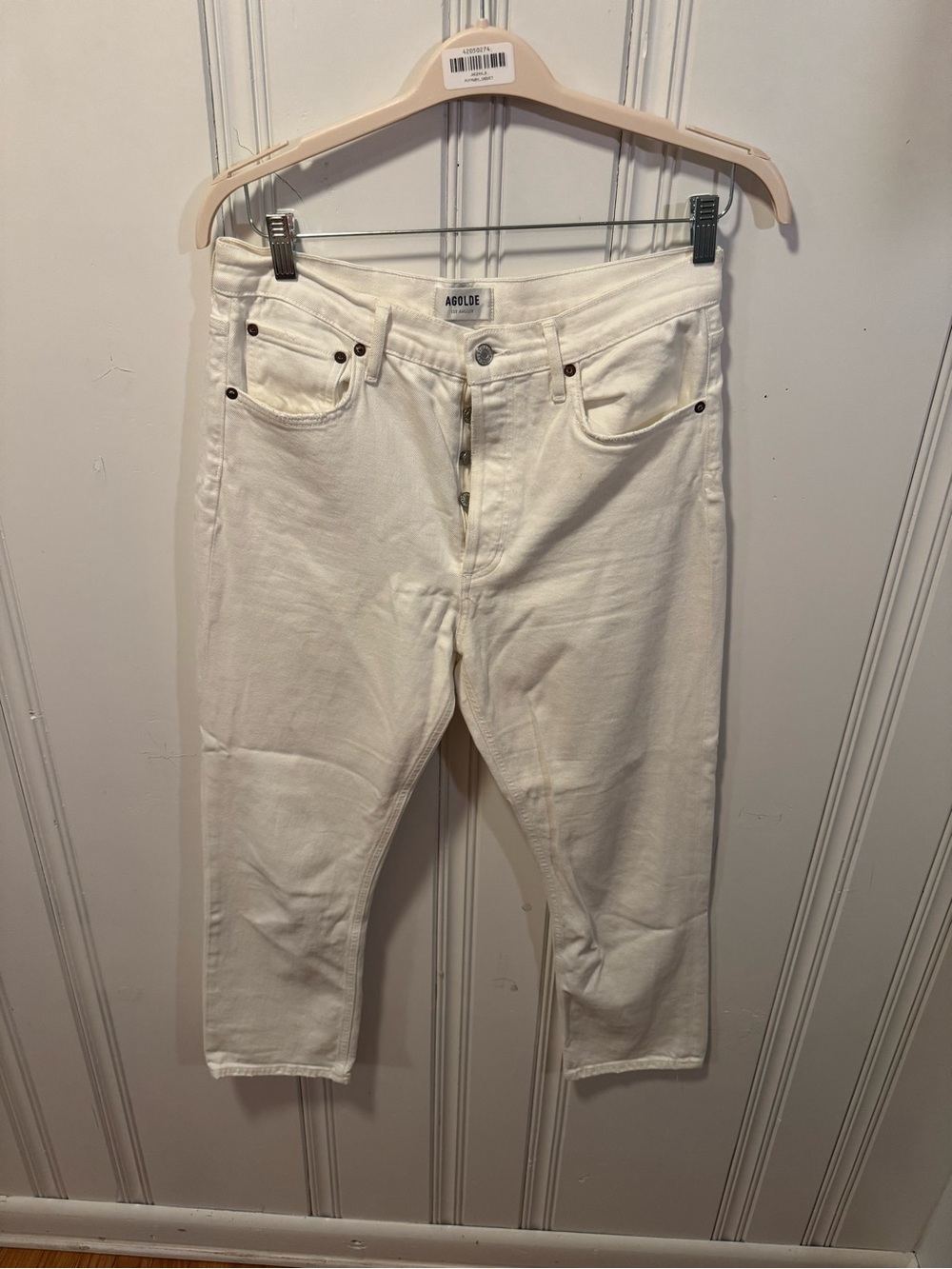 Agolde Slim Straight Women’s White Denim Jeans